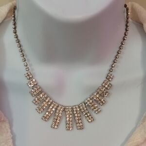 Elegant Silver Toned Necklace with Crystal Accents